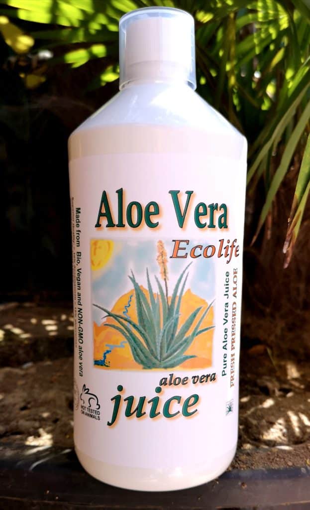 Premium aloe vera biologisch 100% aloë. Bio teelt op vulkanische grond. 100% recyclebare verpakking. Vegan.